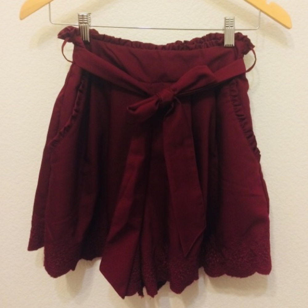 earth music&ecology Embroided Hem Culottes - Picture 3 of 7